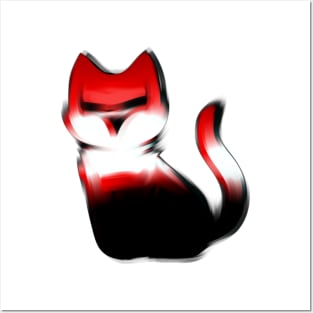 red shadow cat Posters and Art